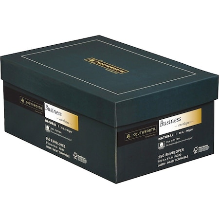 Southworth Envelope, 25%Cttn, #10, Na, 250 Pk SOUJ404N10